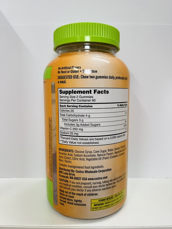 Kẹo Dẻo Vitamin C Kirkland Adult Gummies C 250mg